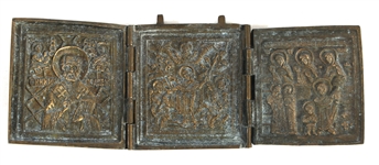 19th C. RUSSIAN ORTHODOX BRASS ICONS
