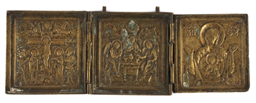 19th C. RUSSIAN ORTHODOX BRASS ICONS