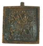 19th C. RUSSIAN ORTHODOX BRASS ICON PENDANTS