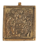 19th C. RUSSIAN ORTHODOX BRASS ICON PENDANTS