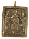 19th C. RUSSIAN ORTHODOX BRASS ICON PENDANTS