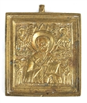 19th C. RUSSIAN ORTHODOX BRASS ST. NICHOLAS ICONS