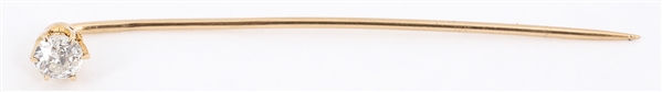 14K YELLOW GOLD 0.28 CT ROUND DIAMOND SOLITAIRE PIN