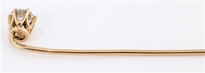 14K YELLOW GOLD 0.28 CT ROUND DIAMOND SOLITAIRE PIN