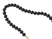 18K YELLOW GOLD & ONYX BEADED NECKLACE