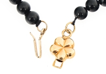 18K YELLOW GOLD & ONYX BEADED NECKLACE