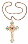 14K YELLOW GOLD OPENWORK CROSS PENDANT WITH CHAIN