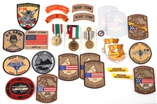 U.S. DESERT STORM MEDALS, PATCHES, STICKERS, & PIN