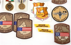 U.S. DESERT STORM MEDALS, PATCHES, STICKERS, & PIN
