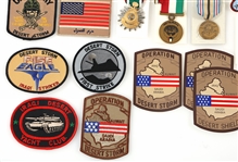 U.S. DESERT STORM MEDALS, PATCHES, STICKERS, & PIN