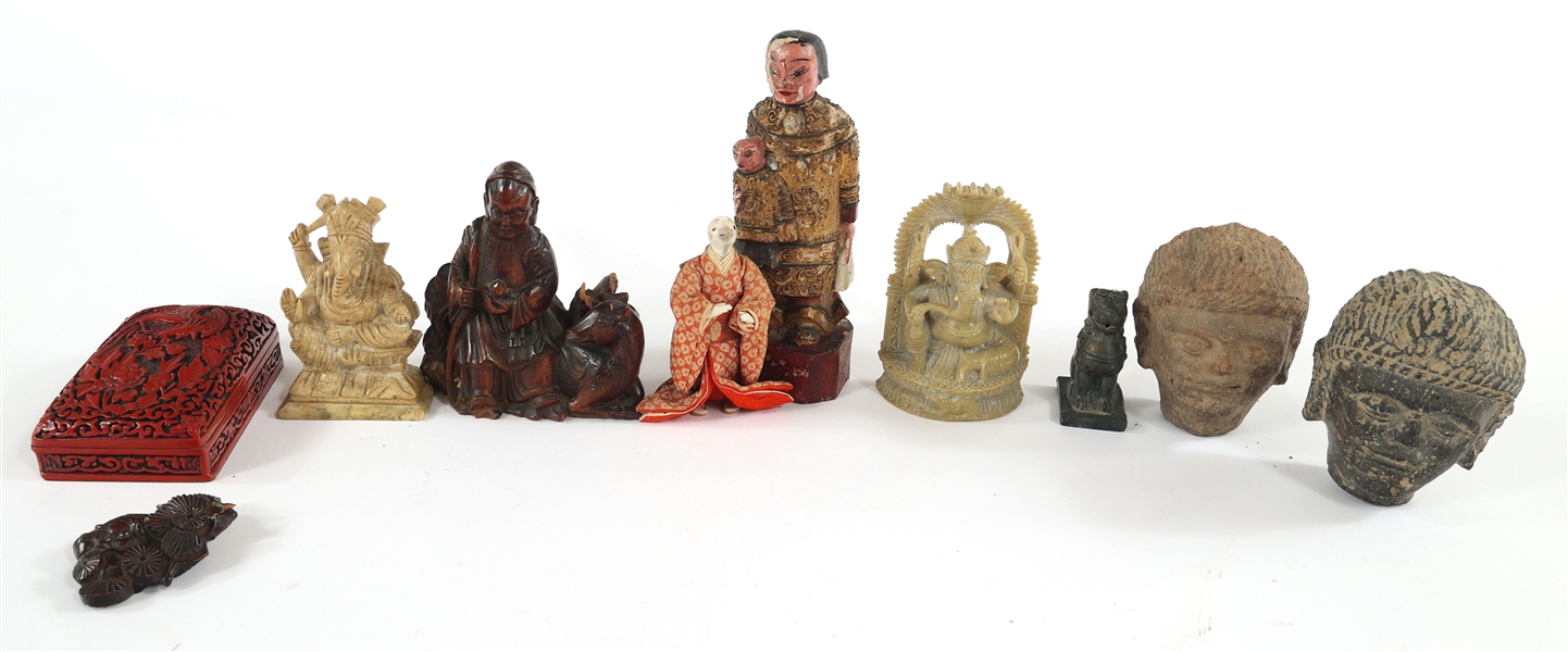 CHINESE & SOUTH ASIAN BUDDHA HEADS, STATUES, FIGURINES