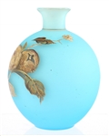 19th C. MT. WASHINGTON BURMESE ART GLASS BUDVASE