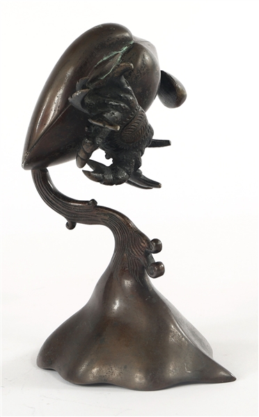 BRONZE CRAB AND CLAM STATUETTE