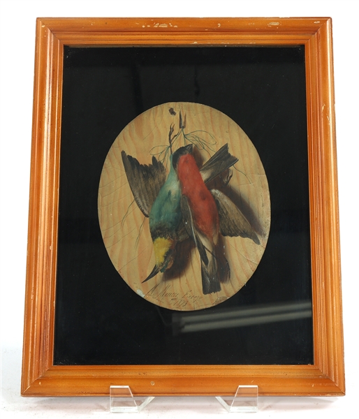 19th C. MICHELANGELO MEUCCI GAME BIRDS OIL PAINTING