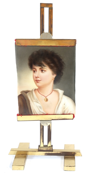 AFTER GUSTAV RICHTER MINIATURE PORTRAIT ON PORCELAIN