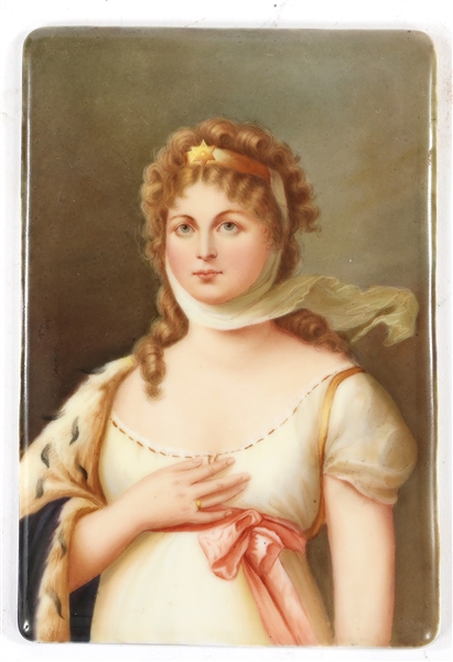 AFTER GUSTAV RICHTER MINIATURE PORTRAIT ON PORCELAIN
