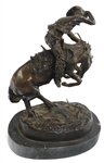AFTER FREDERIC REMINGTON RATTLESNAKE BRONZE STATUE