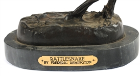 AFTER FREDERIC REMINGTON RATTLESNAKE BRONZE STATUE