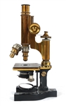 1905 BAUSCH & LOMB BRASS MICROSCOPE WITH CASE