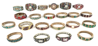 GOLD TONED RHINESTONE BRACELETS AND WATCHES