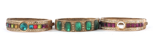 GOLD TONED RHINESTONE BRACELETS AND WATCHES
