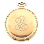 MEN'S ASTER 14K YELLOW GOLD CASE POCKET WATCH
