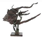 MIKE BUCHA TROPICAL FISH BRONZE SCULPTURE