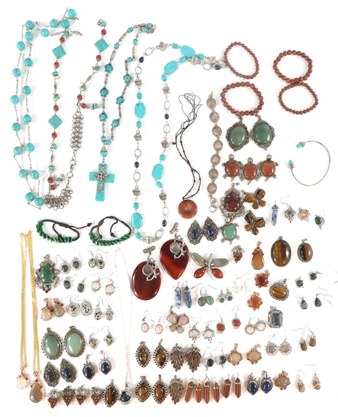 SEMI-PRECIOUS STONE COSTUME JEWELRY 