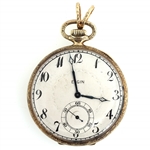 MENS ELGIN 14K YELLOW GOLD CASE POCKET WATCH 