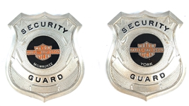 HARLEY DAVIDSON SECURITY GUARD BADGES
