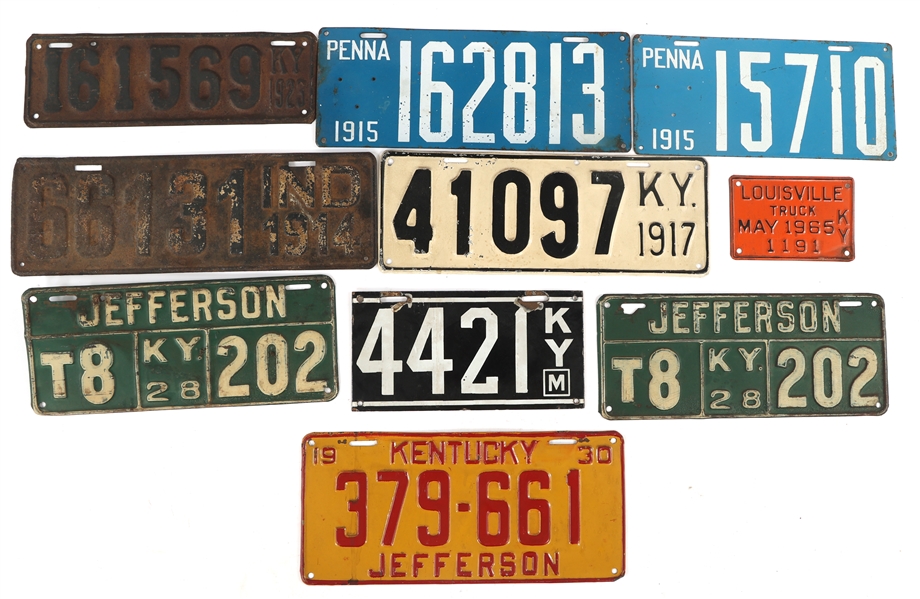 KENTUCKY, INDIANA, & PENNSYLVANIA LICENSE PLATES