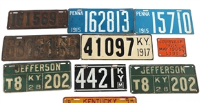 KENTUCKY, INDIANA, & PENNSYLVANIA LICENSE PLATES