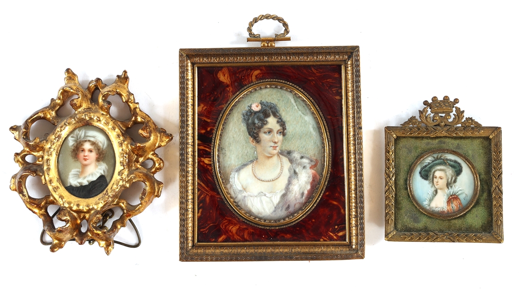 FRENCH PORTRAIT PAINTINGS ON PORCELAIN