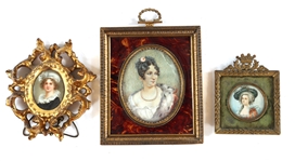 FRENCH PORTRAIT PAINTINGS ON PORCELAIN