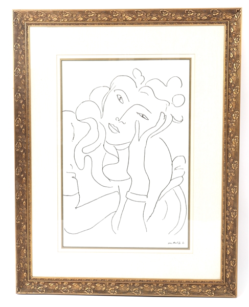 HENRI MATISSE LE FLEUR FRAMED LITHOGRAPH