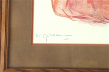 R.C. GORMAN SEATED WOMAN FRAMED LITHOGRAPH 