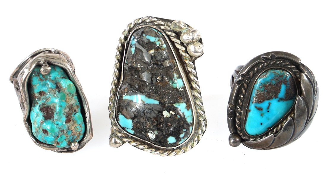 SOUTHWEST STYLE STERLING SILVER TURQUOISE RINGS