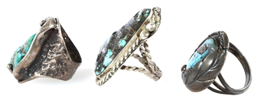 SOUTHWEST STYLE STERLING SILVER TURQUOISE RINGS