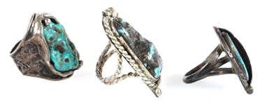 SOUTHWEST STYLE STERLING SILVER TURQUOISE RINGS