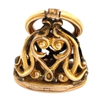 19th C. GOLD FILLED JEWELRY TINTYPE LOCKET & FOB