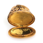 19th C. GOLD FILLED JEWELRY TINTYPE LOCKET & FOB