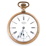 MENS BUREN SWISS GOLD FILLED CASE POCKET WATCH