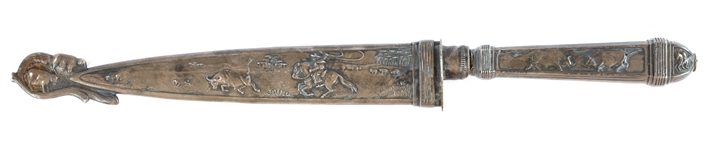 INOX SILVER PLATED GAUCHO COWBOY BOOT KNIFE 