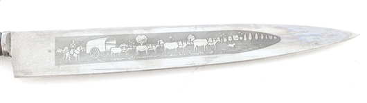 INOX SILVER PLATED GAUCHO COWBOY BOOT KNIFE 