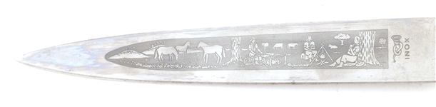INOX SILVER PLATED GAUCHO COWBOY BOOT KNIFE 