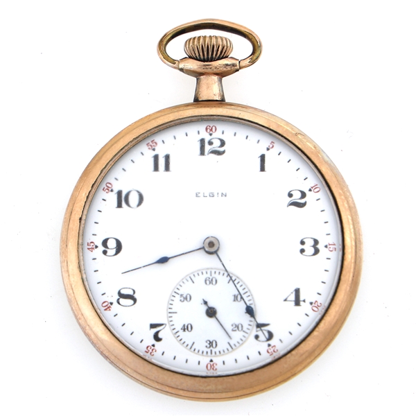 MENS ELGIN GOLD FILLED CASE POCKET WATCH