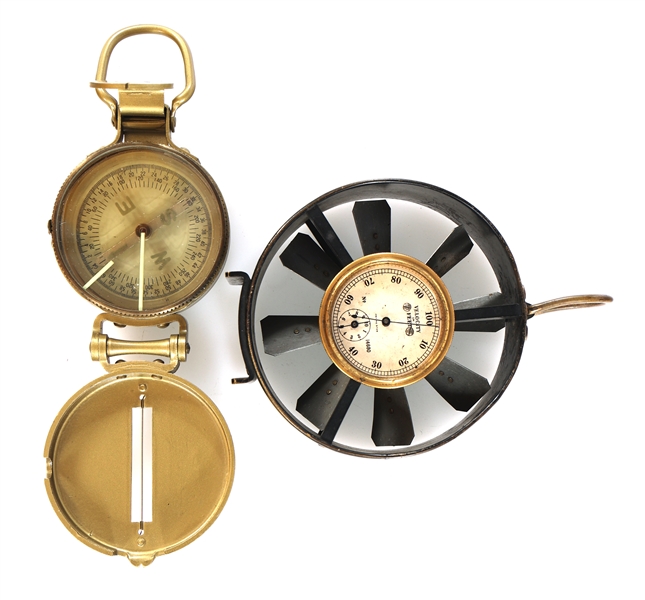 MILITARY LENSATIC COMPASS & TYCOS ANEMOMETER WIND GAUGE