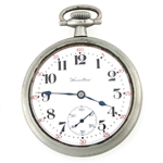MENS HAMILTON SILVEROID CASE POCKET WATCH