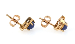 14K YELLOW GOLD STAR SAPPHIRE STUD EARRINGS