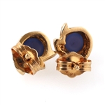 14K YELLOW GOLD STAR SAPPHIRE STUD EARRINGS